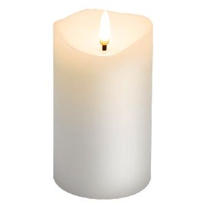 Goobay 77775 LED-Echtwachskerze, weiß, 7,5 x 12,5 cm VPE Retail Box Mindestbestellmenge 1