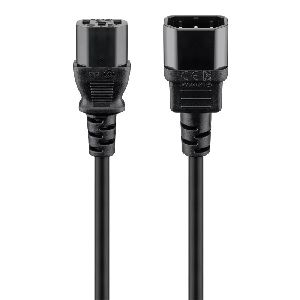 Goobay 59570 Kaltgeräte Verlängerungskabel, 1,8 m, Schwarz, (3*0,75 mm²) VPE Retail Polybag Mindestbestellmenge 1