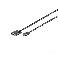 Goobay 50580 DVI-D/HDMI™ Kabel, vernickelt, 2 m, Schwarz - DVI-D-Stecker Single-Link (18+1 pin) > HD