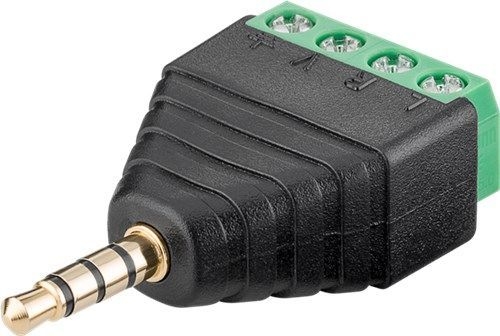 Goobay 59198 Terminal Block 4-Pin > Klinke 3,5 mm Stecker (4-Pin, stereo) VPE Bulk Mindestbestellmenge 10