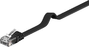 Goobay 95385 CAT 6 Flach-Patchkabel, U/UTP, schwarz Kabellänge: 20 m