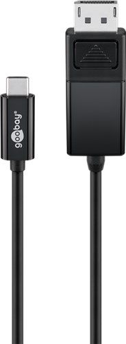 Goobay 79295 USB-C™-auf-DisplayPort™-Kabel, 1,2 m, schwarz VPE Retail Polybag Mindestbestellmenge 1