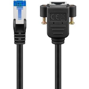 Goobay 65642 CAT 6A Verlängerungskabel, S/FTP (PiMF), schwarz VPE Bulk Mindestbestellmenge 1