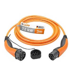 LAPP MOBILITY 65755 Ladekabel Typ 2, bis zu 22 kW, 3 m, orange Kabellänge: 3 m VPE Retail Box Mindestbestellmenge 1