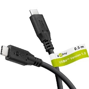 Goobay 74194 USB-C™-Kabel, USB4™, 0,5 m, schwarz VPE Cable Tag Mindestbestellmenge 1