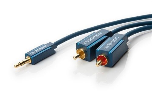 Clicktronic 70471 3,5-mm-AUX-auf-Cinch-Adapterkabel, stereo VPE Retail Box Mindestbestellmenge 1
