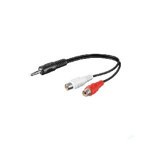 Goobay 50600 Audio-Kabeladapter 3,5 mm, Stecker zu Stereo-Cinch-Buchse Kabellänge: 0.2 m