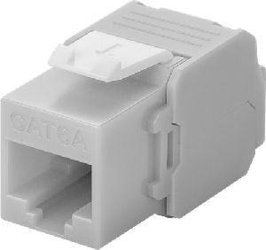 Goobay 90693 Keystone Modul RJ45 CAT 6A, UTP Farbversion: Hellgrau