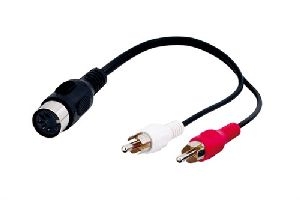 Goobay 50004 Audio-Kabeladapter, DIN-Buchse zu Stereo-Cinch-Stecker Kabellänge: 0.2 m