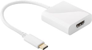 Goobay 71528 USB-C™-auf-HDMI™-Adapter, 0,2 m, weiß VPE Retail Polybag Mindestbestellmenge 1