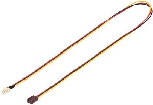 Goobay 93876 PC Lüfter-Stromkabel Verlängerung, 3-Pin Stecker/Buchse :