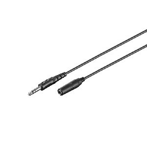 Goobay 50428 Kopfhörer- und Audio- Verlängerungskabel AUX, 3-pol 6,35 mm Kabellänge: 5 m