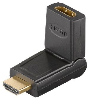 Goobay 51721 HDMI™ Adapter 180°, vergoldet, 1 Stk. im Plastikbeutel, Schwarz - HDMI™-Buchse (Typ A)
