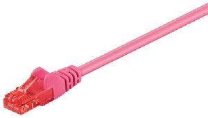 Goobay 95252 CAT 6 Patchkabel, U/UTP, magenta Kabellänge: 0.25 m