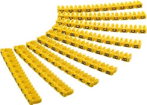 Goobay 72516 Kabelmarker-Clips "Buchstaben A-C", für Kabeldurchmesser von 2,8 - 4,6 mm VPE Retail Polybag Mindestbestellmenge 1