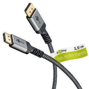 Goobay 75685 DisplayPort™-Kabel 2.1, 80 Gbit/s Kabellänge: 2 m