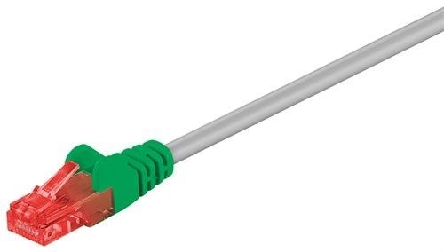 Goobay 68471 CAT 6 Crossover-Patchkabel, U/UTP, grau, grün VPE Cable Tag Mindestbestellmenge 1