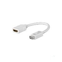Goobay\51745\Mini DVI/HDMI™-Adapterkabel, 0.1 m, Weiß - Mini-DVI-Stecker > HDMI™-Buchse (Typ A)