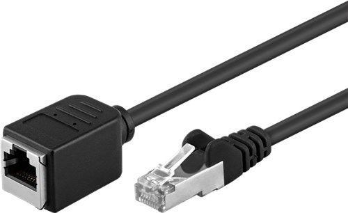 Goobay 73390 CAT 5e Verlängerungskabel, F/UTP, schwarz, 15 m VPE Bulk Mindestbestellmenge 1
