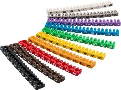 Goobay 72513 Kabelmarker-Clips "Ziffern 0-9", für Kabeldurchmesser von 2,8 - 4,6 mm VPE Retail Polybag Mindestbestellmenge 1