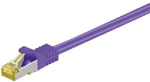Goobay 91573 RJ45 Patchkabel CAT 6A S/FTP (PiMF), 500 MHz mit CAT 7 Rohkabel, violett