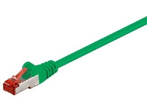 Goobay 95454 CAT 6 Patchkabel, S/FTP (PiMF), grün VPE Cable Tag Mindestbestellmenge 1