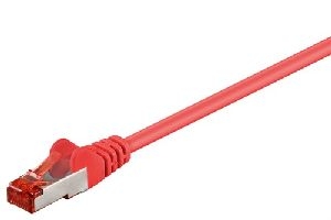 Goobay 95571 CAT 6 Patchkabel, S/FTP (PiMF), rot VPE Cable Tag Mindestbestellmenge 1