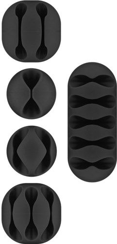 Goobay 70683 Kabelmanagement-Set, schwarz Farbversion: Schwarz