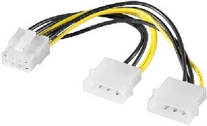 Goobay 93241 PC Grafikkarten-Stromkabel/Stromadapter, PCI-E zu PCI Express 8-Pin Kabellänge: 0.15 m