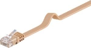 Goobay 95884 CAT 6 Flach-Patchkabel, U/UTP, hellbraun Kabellänge: 2 m