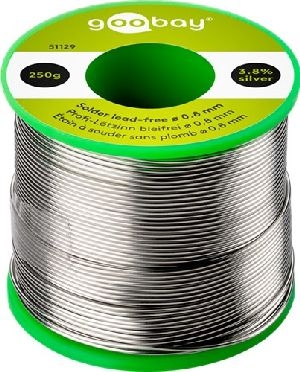Goobay 51129 Profi-Lötzinn bleifrei, ø 0,8 mm, 250 g VPE Bulk Mindestbestellmenge 1