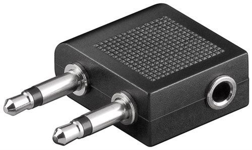 Goobay 61004 Flugzeug- / Reise-Kopfhörer-Adapter AUX-Klinke 3,5mm Buchse VPE Bulk Mindestbestellmenge 10