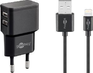 Goobay 44995 Apple Lightning Dual-Ladeset (12 W) VPE Retail Polybag Mindestbestellmenge 1