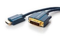 Clicktronic\70343\DVI-auf-HDMI™-Adapterkabel, 5 m - Premium-Kabel | 1x DVI-D-Stecker Dual-Link (24+1