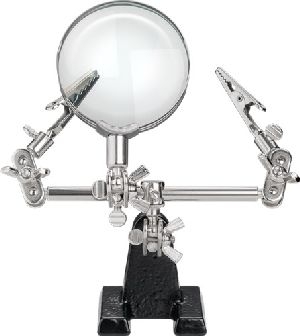 Goobay 51199 Dritte Hand mit Lupe und 2,5-facher Vergrößerung VPE Retail Box Mindestbestellmenge 1