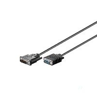 Goobay 33825 DVI-I/VGA Full HD Kabel, vernickelt, 3 m, Schwarz - DVI-A-Stecker (12+5 pin) > VGA-Stecker (15-polig)