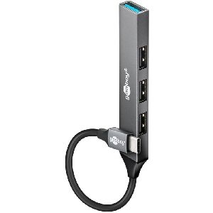 Goobay 74457 Slim 4-Port USB-Hub, USB-C™ auf USB-A, 5 Gbit/s VPE Retail Box Mindestbestellmenge 1