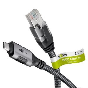 Goobay 70698 Ethernet-Kabel USB-C™ 3.1 auf RJ45, 2 m VPE Retail Polybag Mindestbestellmenge 1