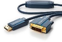 Clicktronic 70728 Aktives DisplayPort-auf-DVI-D-Adapterkabel, 1 m - Premium-Kabel | 1x DisplayPort-Stecker >> 1x DVI-D-Stecker Dual-Link | 1,0 m | WUXGA @ 60 Hz