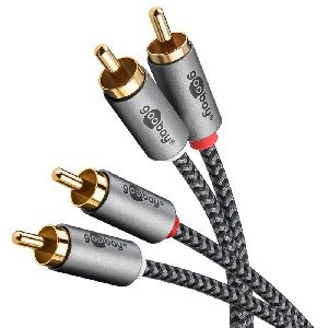 Goobay 65293 Stereo-Cinchkabel, 2 m VPE Retail Polybag Mindestbestellmenge 1