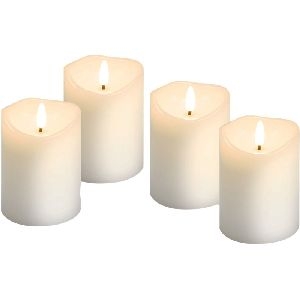 Goobay 77780 4er-Set LED-Echtwachskerzen, weiß VPE Retail Box Mindestbestellmenge 1