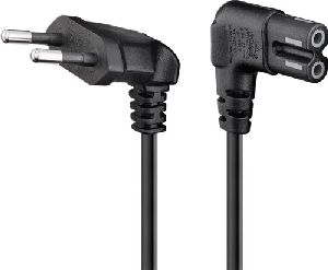 Goobay 97354 Anschlusskabel mit Eurostecker abgewinkelt, 3 m, schwarz, (2*0,75 mm²) VPE Retail Polybag Mindestbestellmenge 1