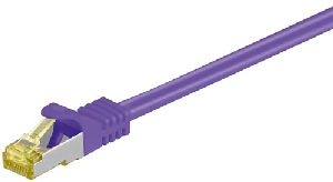Goobay 91681 RJ45 Patchkabel CAT 6A S/FTP (PiMF), 500 MHz mit CAT 7 Rohkabel, violett VPE Cable Tag Mindestbestellmenge 1