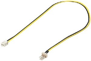 Goobay 93628 PC Lüfter Stromkabel/Stromadapter, 3 Pin zu 2 Pin Kabellänge: 0.3 m