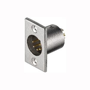 Goobay 11966 Mikrofon-Einbaustecker, XLR-Stecker (5-Pin), 5 Pin - mit vergoldeten Kontakten