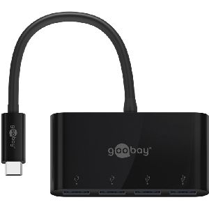 Goobay 61073 4-Port USB-C™ Multiport-Adapter VPE Retail Box Mindestbestellmenge 1