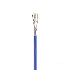 Goobay 91894 CAT 7A Netzwerkkabel, S/FTP (PiMF), blau VPE wooden drum Mindestbestellmenge 1