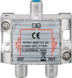 Goobay 67001 SAT-Verteiler, 2-fach Ausgang, Anzahl: 2 x out