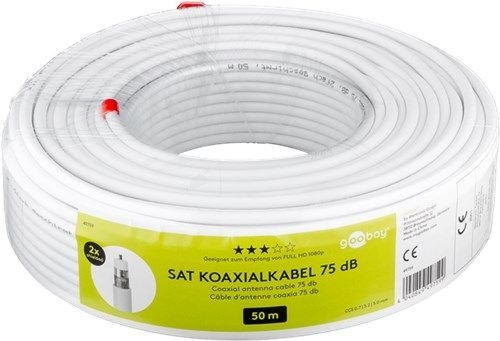 Goobay 49759 75 dB SAT-Koaxialkabel, doppelt geschirmt VPE Cable ring-coil Mindestbestellmenge 1