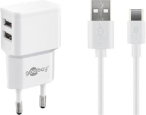 Goobay 44987 USB-C™-Dual-Ladeset (12 W) VPE Retail Polybag Mindestbestellmenge 1